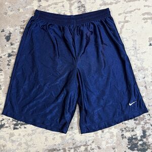 Vintage Nike Gym Shorts Swoosh Mens M Blue Basketball Made in USA Y2K